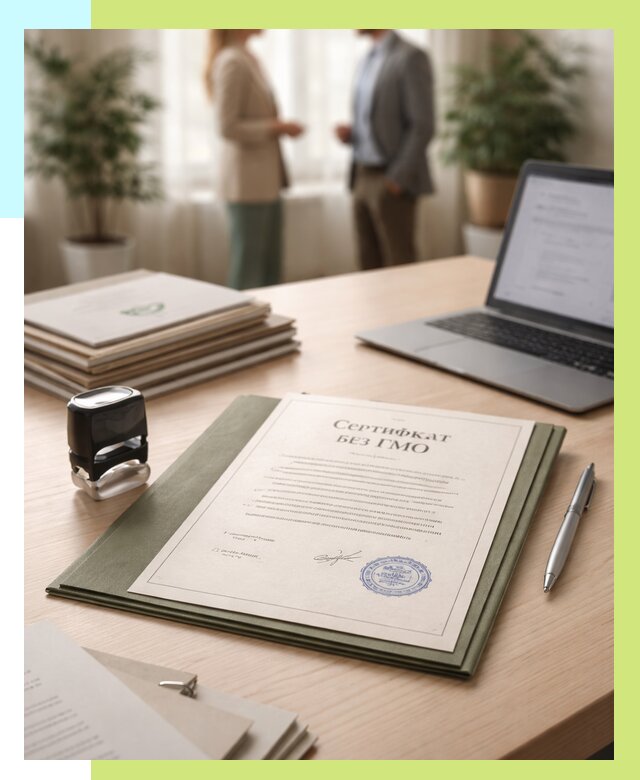 Сертификат без ГМО в Черемхове от 7820 р. оформить срочно Алешин-Чрм